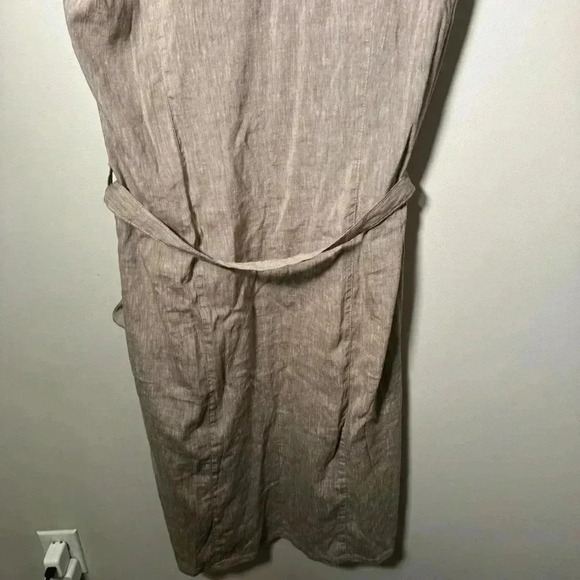 NWOT CREAM earthy  tone linen blend dress 42/XL - Picture 6 of 10